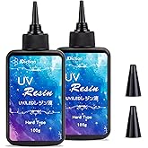 UV Resin, 2 PCS Upgrade Ultraviolet Epoxy Resin Crystal Clear Hard Glue Solar Cure Sunlight Activated Resin for Handmade Jewelry, DIY Craft Decoration, Casting and Coating(200g)