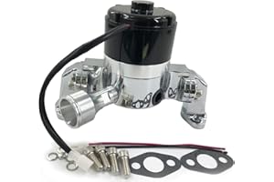 PATEYNEY Small Block Chevy Electric Water Pump 283-327-400 SBC High Volume Flow 35GPM (Chrome)