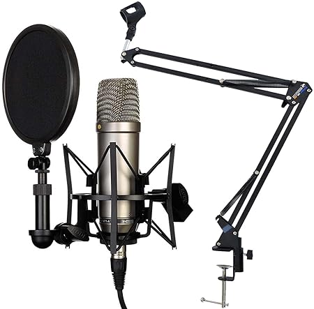 Rode NT1-A Set Kondensator Mikrofon + KEEPDRUM NB35 Gelenkarm Tisch-Stativ