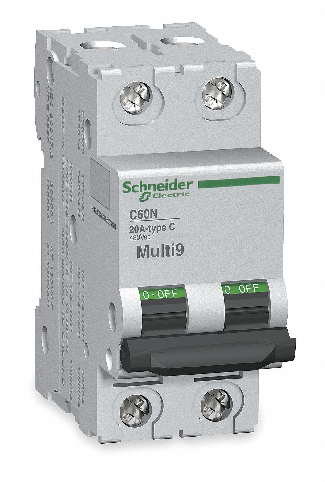Schneider Electric 24520 – C60 N 2P 6 A D UL 1077