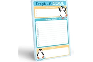 T MARIE Penguin To Do List Notepad - 50 Sheets 5.5 x 8.5” Daily Organizer Checklist and Planner Pad - Penguin Gifts for Women, Men, Kids and Students, Cute Office Supplies and School Supplies for Productivity