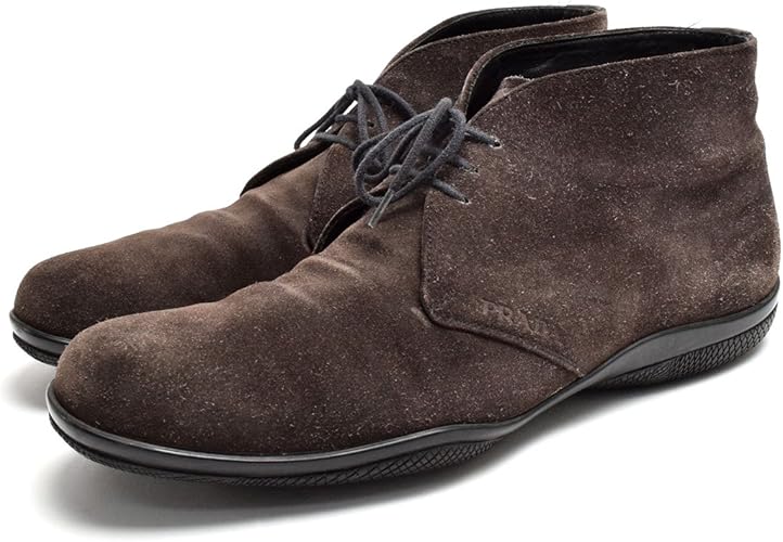 Amazon プラダ メンズ チャッカブーツ レースアップ 編み上げ スエード レザー ブラウン 茶 7 約26cm 中古 Prada プラダ ブーツ Amazon プラダ メンズ チャッカブーツ レースアップ 編み上げ スエード レザー ブラウン 茶 7 約26cm 中古 Prada プラダ ブーツ
