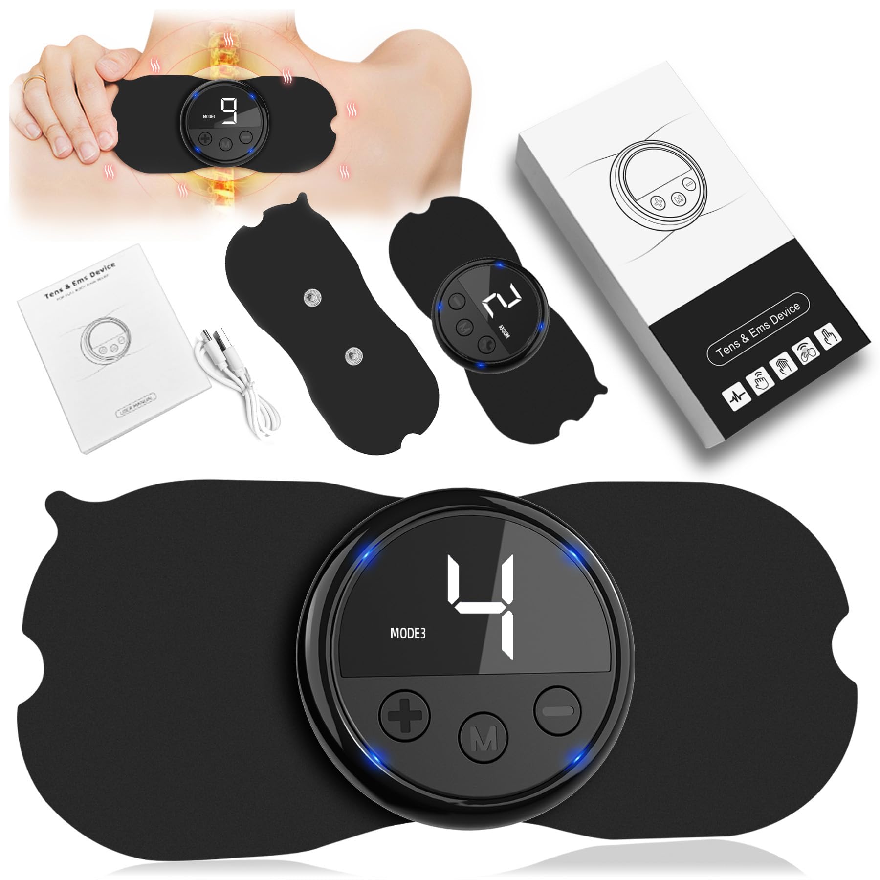 Photo 1 of Intelligent Wireless TENS Unit Muscle Stimulator TENS & EMS Device, Electronic Pulse Rechargeable Deep Tissue Mini Body Massager Machine for Back Shoulder Leg Neck Pain Relief