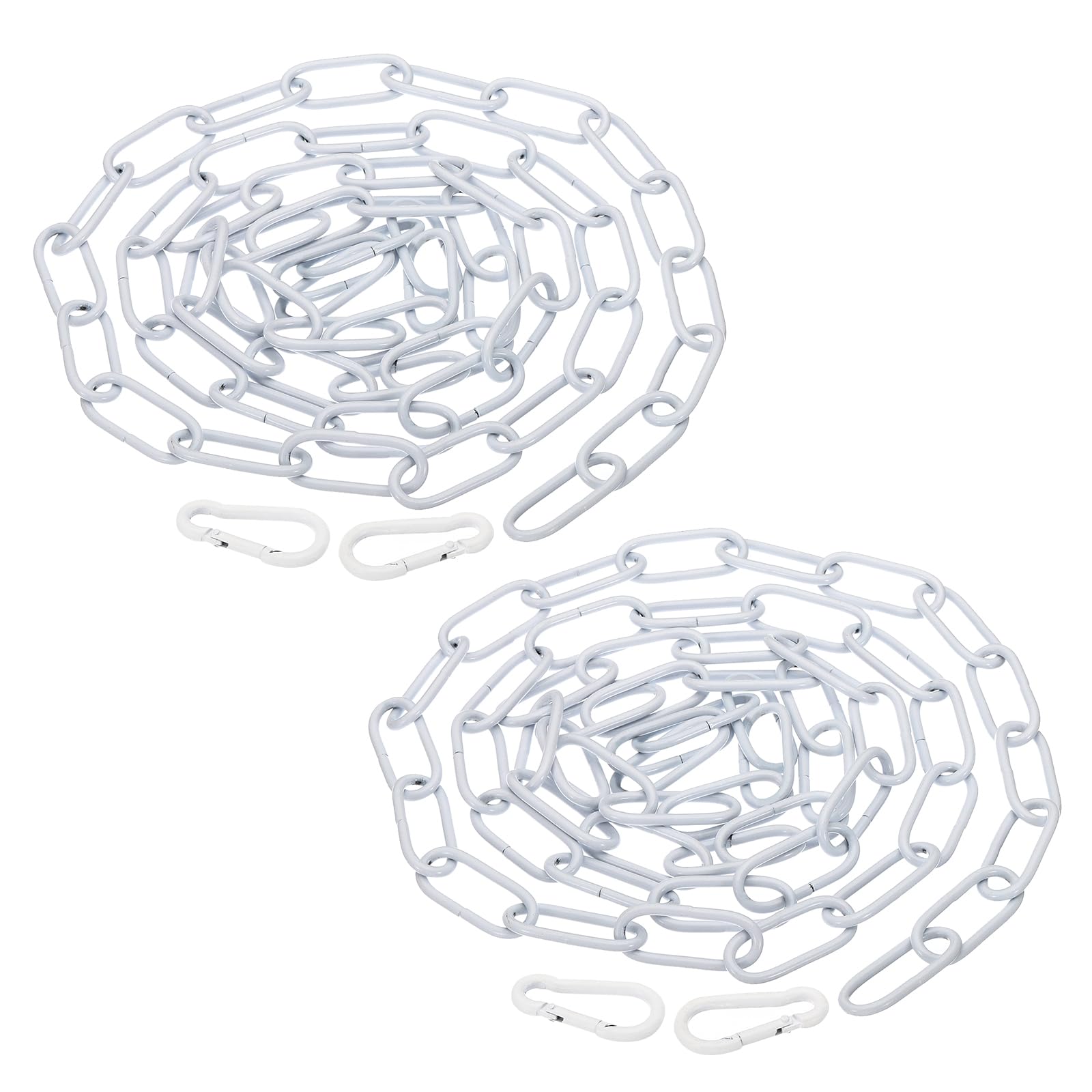 PATIKIL 6 Feet White Finish Lighting Hanging Chain, 2 Set Metal Looping Chain for Hanging Plant Pendant Chandelier Light Fixture