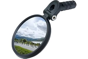 MEACHOW Bar End Bike Mirror [Upgraded Version] Scratch Resistant Glass Lens,HD,Safe Rearview Mirror,ME-001