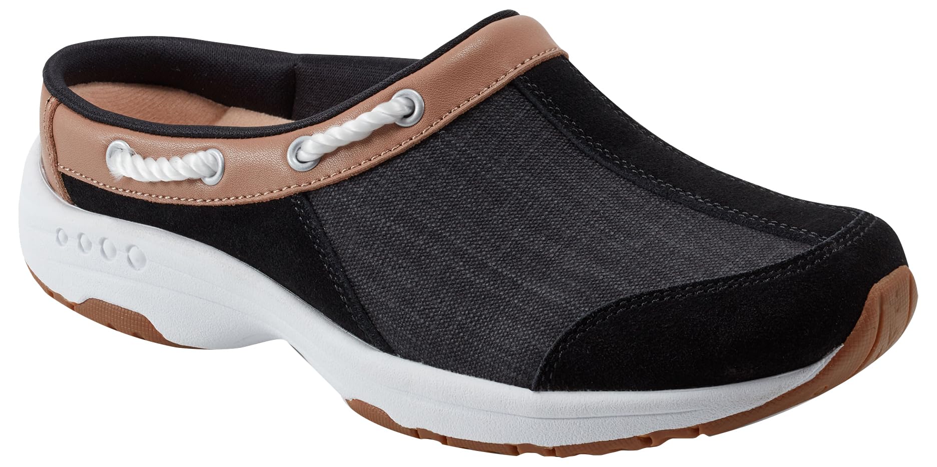 Easy Spirit Women’s Travelport19 Round Toe Casual Slip-on Mule, Black 001, 5.5 M