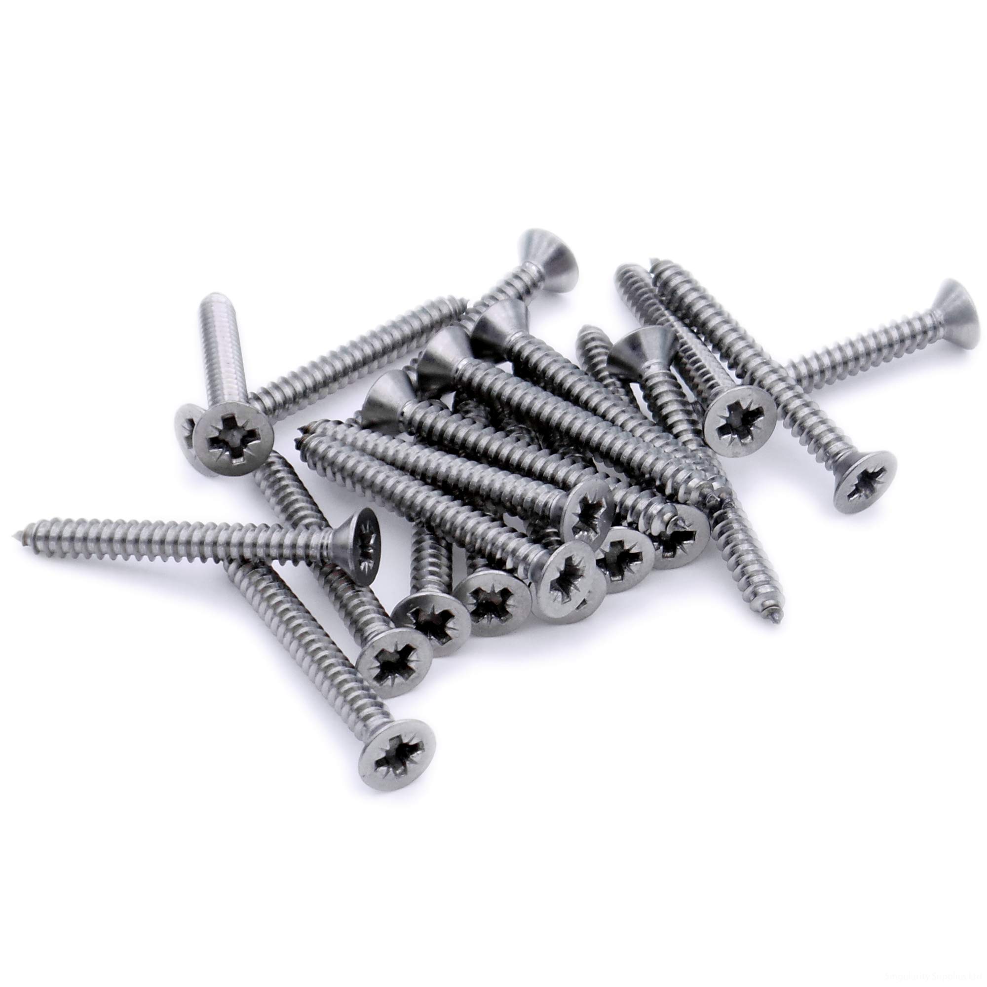 No.12 x 0.875 (5.5mm x 22mm) Pozi Countersunk Self-Tapping Screw - Stainless Steel (A2) (Pack of 20)