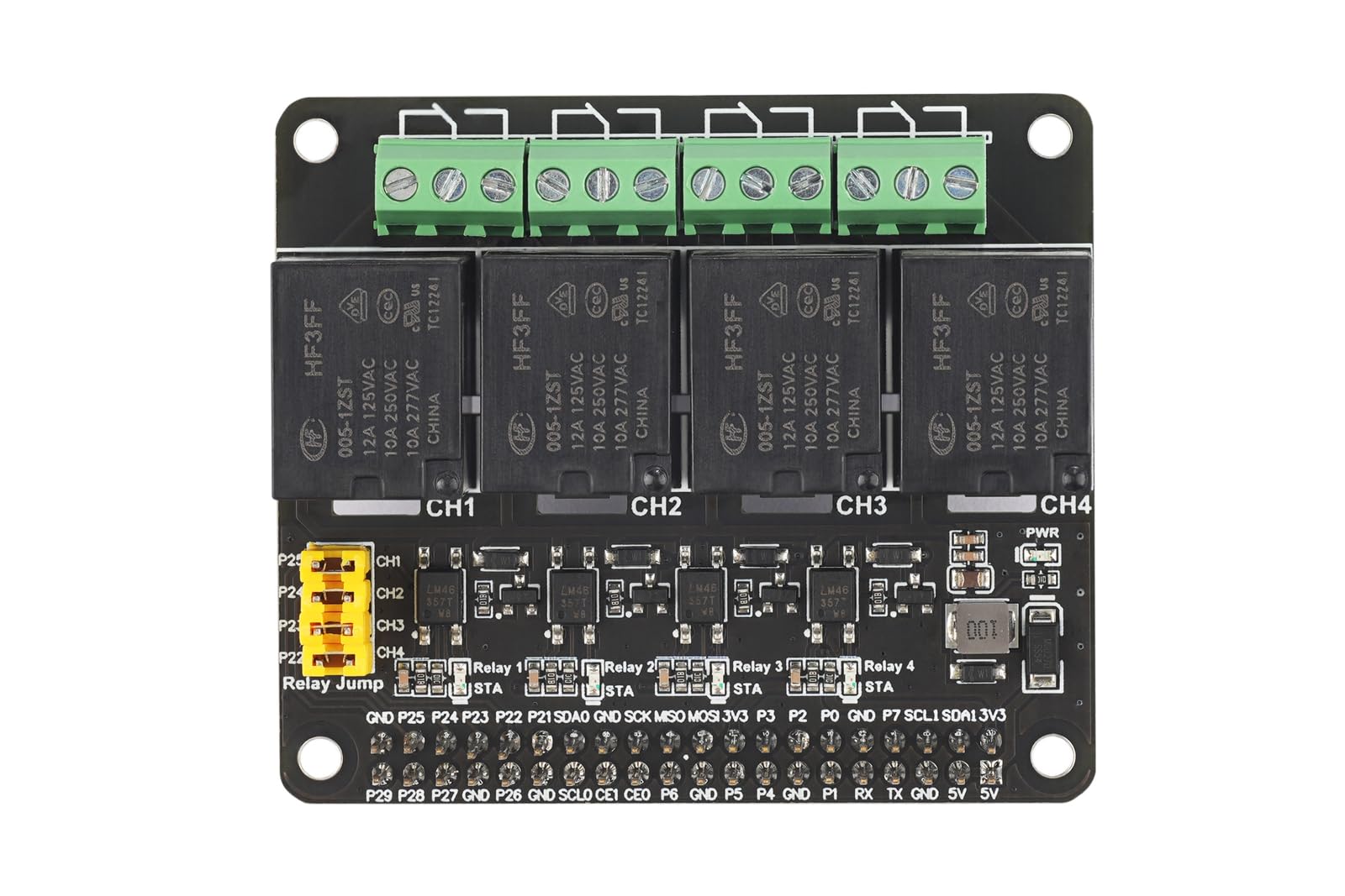 SEENGREAT 4 Channel Relay Modules DC3.3V/5V with Optocoupler for Raspberry Pi Zero/Zero W/Zero WH/2B/3B/3B+/4B Loads up to 5A 250V, 40pin GPIO Interface