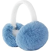 GNEGNI Kids Fluffy Ear Muffs Foldable Winter Faux Fur Earmuffs Adjustable Ear Warmer Cover Outdoor Earmuff for Girls Boys