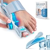 TENICORE Bunion Corrector for Women Men Big Toe with Cold Compress Pad, FSA Eligible HSA Adjustable Knob Double Correction Bunion Fix Relief, Bunion Splints Hammer Toe Straightener, Blue-1pc