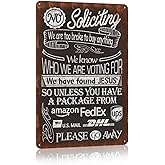 Vintage No Soliciting Sign For House, Home, Yard, Bedroom, Front Door Dark Humor 8 x 12 Inch