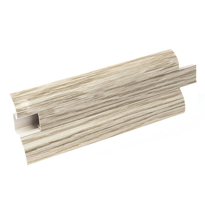 100m SOCKELLEISTEN 52mm EICHE-WEIß Fussleisten aus Kunststoff PVC