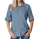 Jessie Kidden Womens UPF 50+ UV Sun Protection Safari Shirts Long Sleeve Outdoor Cool Quick Dry Fishing Hiking Shirts