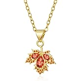 TALYKONG Maple Leaf Necklace for Women Fall Necklaces Thanksgiving Day Fall Jewelry Christmas Gifts for Women Mom