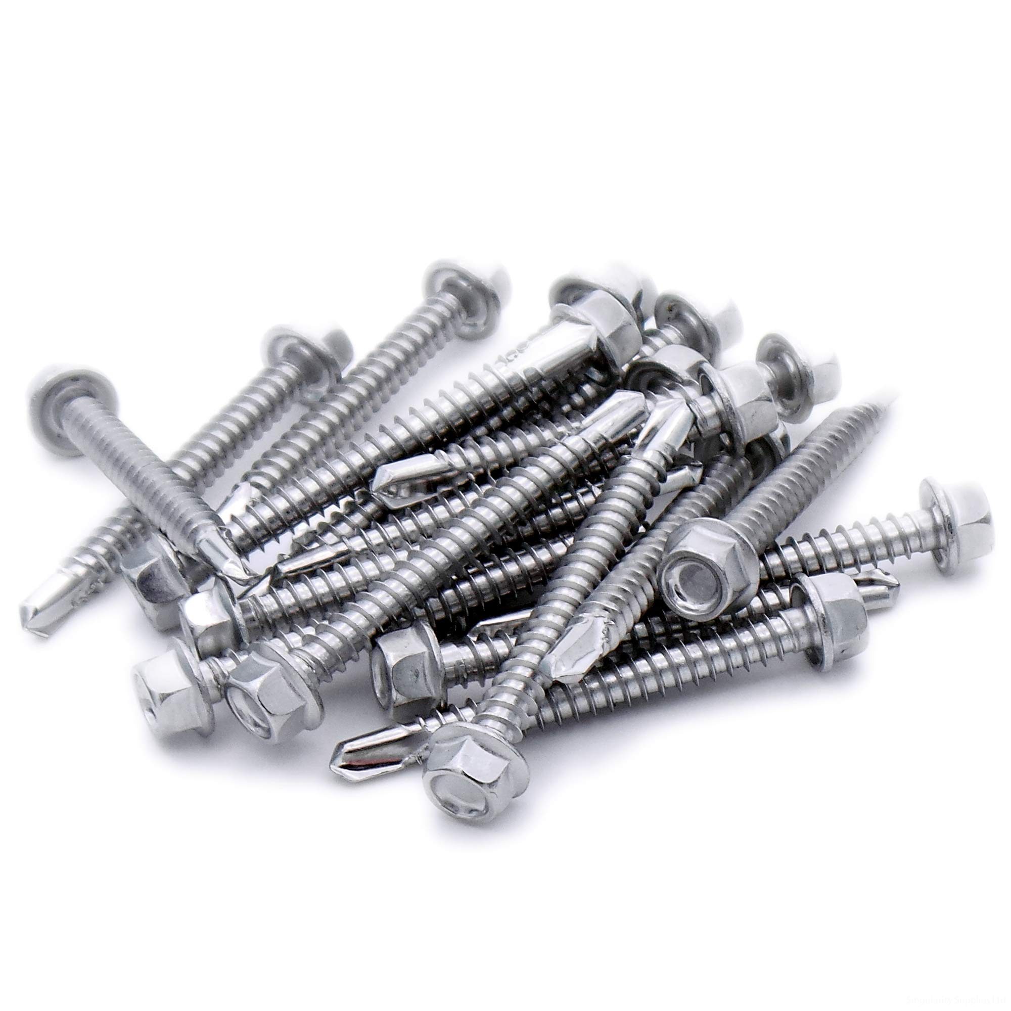 No.14 x 1 (6.3mm x 25mm) Hex Self-Drilling Screw (Flanged) - Stainless Steel (A2) (Pack of 10)