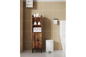 Hzuaneri Bathroom Storage Cabinet, Small Corner Floor Cabinet with Door and Shelves, Narrow Toilet Paper Holder, Bathroom Org