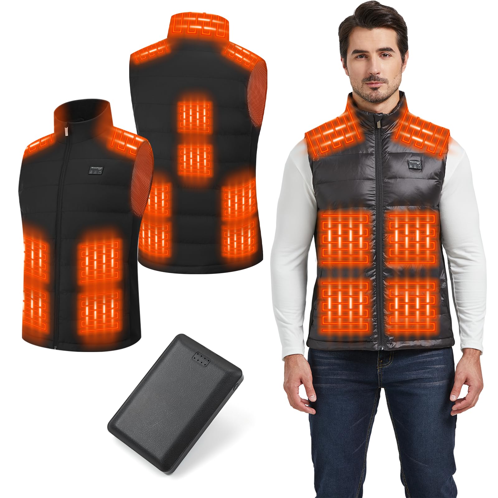 Photo 1 of **FOR PARTS ONLY/ HEAT NON-FUNCTIONAL** Hesiwondoo Men's Lightweight Heated Vest with Battery Pack Included,Rechargeable Electric Heated Jackets for for Men Women, Heating Vest for Hunting,Hiking & Winter Outdoor Outerwear-XL