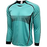 Just 4 Kicks Boy's Goalkeeper Soccer Jersey, France Padded Goalie Shirt with Sponge Protector