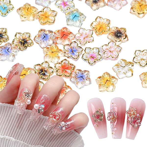 ネイル Amazon.com: 40PCS Bow Nail Charms 3D Resin Bow Nail Art