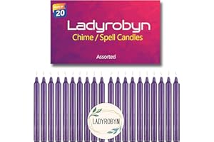 ladyrobyn Set of 20 Candles Chime Candles/Stick Candle/Spell Candle Set of 20 | Spell Candle | Unscented Spell Candles (Purple)