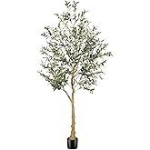 FEELEAD 6ft Faux Olive Tree – Tall Artificial Olive Tree with Natural Trunk, Fake Olive Tree Indoor Decor, Olive Plant Artificial Indoor for Home and Office