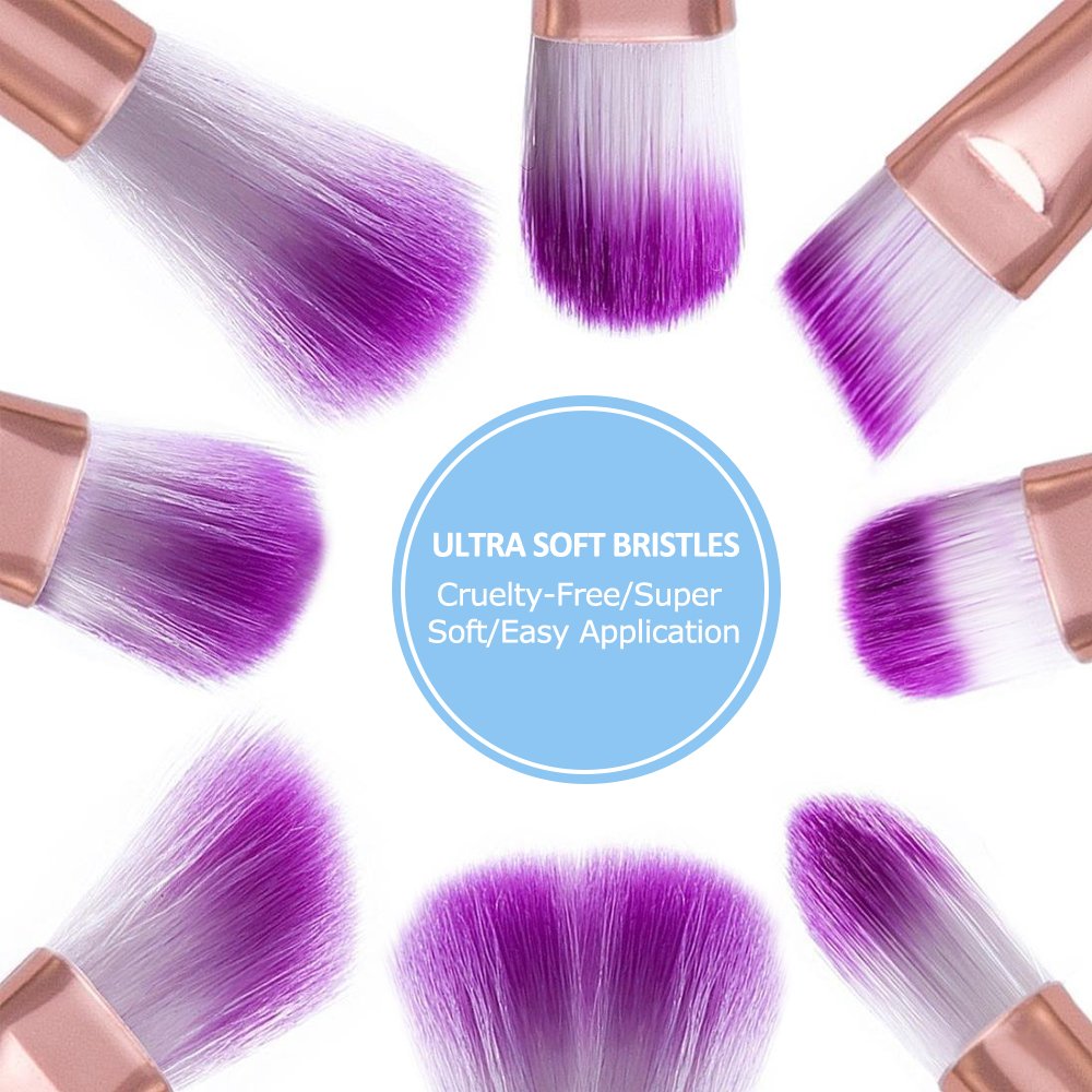 LOBKIN Set de Pinceles de Maquillaje, 10 unids Pinceles de Maquillaje Polvos Base Blush Contour Fan Brush Sombra de Ojos Pinceles de Mezcla pinceles para manualidades (10PCS)