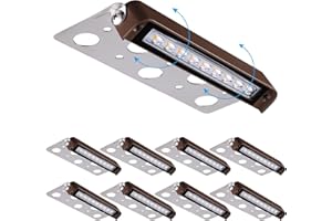 LEONLITE 8-Pack Premium Series 7 Inch 4.5W LED Hardscape Lighting Swivel, Retaining Wall Light, Low Voltage Landscape Lights, 12V Outdoor Step Lights, Hardscape Paver Light, 2700K Soft White, ETL