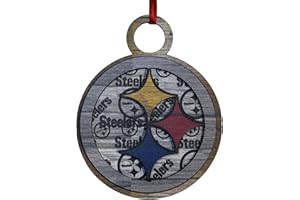 FOCO Pittsburgh Steelers Raised Logo Mural Holiday Ornament