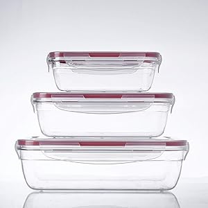 Moon Castle 3 Pack Airtight Leak Proof Food Storage Containers