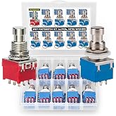 10 pcs 3pdt Stomp Footswitch incl PCB incl metal washer, for Guitar Pedal True Bypass foot switch 9 pin, latching and momentary