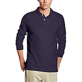 Lee mens Modern Fit Long Sleeve polo shirts, Navy, Small US