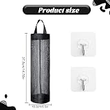hioseyre 2pcs Carrier Bag Holder with Hooks - Grocery Mesh Organizer view 2