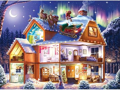 Amazon クリスマス家 ジグソーパズル おもちゃ