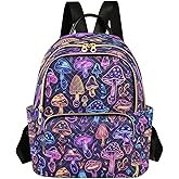 ALAZA Purple Mushrooms Mini Backpack Purse for Women Travel Bag Lightweight Shoulder Bag Fashion Daypack101
