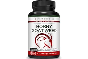 PHYTOCHOICE Horny Goat Weed Extract Herbal Complex for Men and Women-10X More Icariins-Advanced Formula with Maca Root, Ginseng, Saw Palmetto for Natural Energy Stamina Endurance Circulation Joint & Back Support