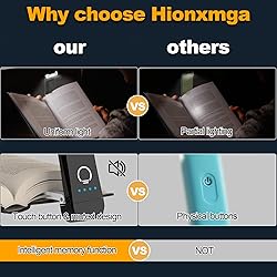 HIONXMGA Book Reading Light,Silent Touch Book Lamp