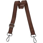 uxcell Wide Shoulder Strap, 2.5cm Adjustable Purse Strap Replacement Crossbody Strap for Shoulder Bag Handbag, Dark Brown, Black Pull Core Buckle