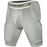 Penveer 5.0 Football Girdle for Men & Boys with Cup Pocket - Padded Compression Shorts with Integrated Hip, Thigh & Tailbone Pads for Maximum Protection
