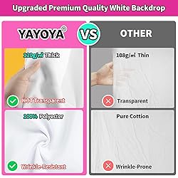 5 x 6.5Ft White Backdrop Photography Background for