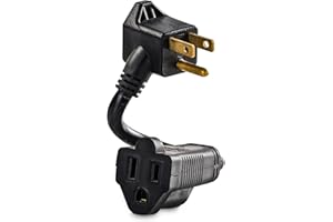 CyberPower GC201 Heavy-Duty Extension Cord, 6-Inch, 2 Grounded Outlets, NEMA 5-15P to 2 x NEMA 5-15R, Impact-Resistant Casing, 125V/13A, Black