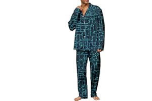 GEEKSOUTFIT Geek Nerdy Mens Pajamas Set 2 Piece Funny Pajamas For Men Christmas Pajamas - Soft Milk Silk Pjs Set With Pockets