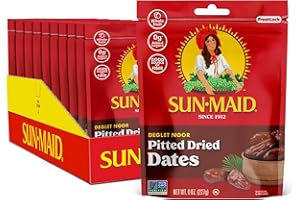 Sun-Maid Deglet Noor Pitted Dried Dates - (Pack of 10) 8 oz Resealable Bag - Pitted Deglet Noor Dates Dried Fruit Snack for Lunches, Snacks, and Natural Sweeteners