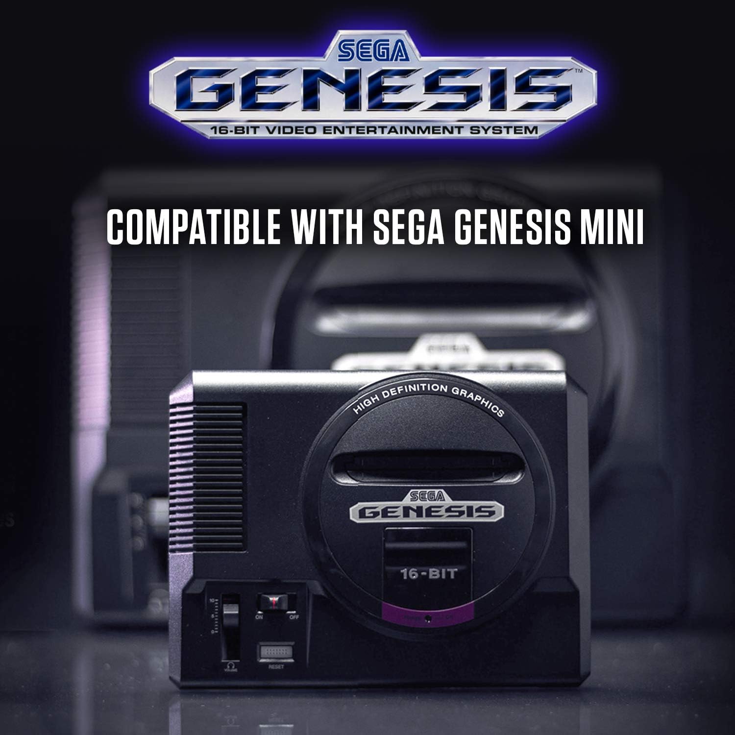 Retro-Bit Official Sega Genesis USB Controller 6-Button Arcade Pad for Sega Genesis Mini, PS3, PC, Mac, Steam, Switch - USB Port - (Black): Electronics