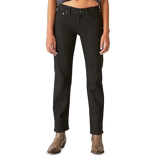 Lucky Brand Women's Mid Rise Sweet Straight Jean, Clean Black, 26x30