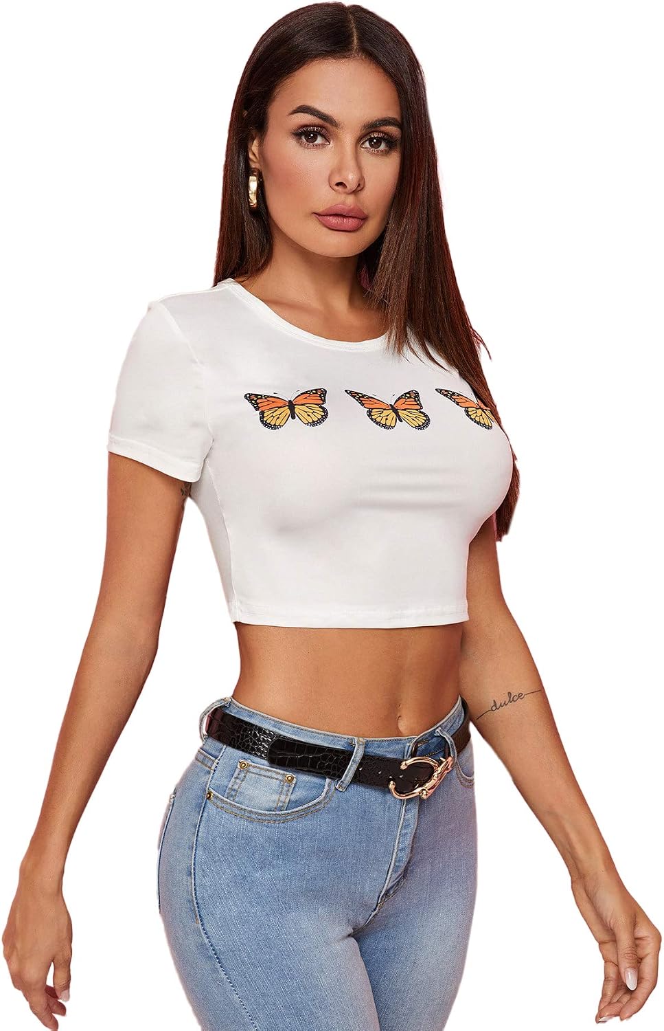 SweatyRocks Womens Basic Short Sleeve 