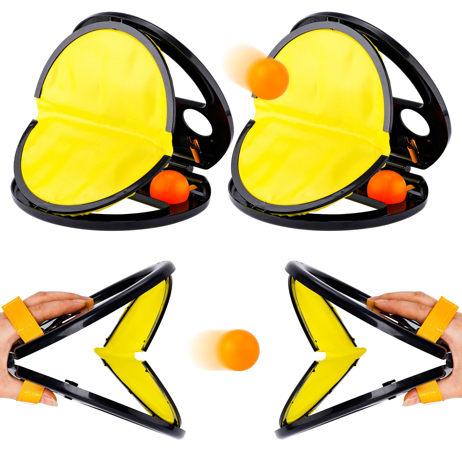 Toss and Catch Ball Set, 2pcs Nylon Cloth and Plastic Ball Claws & 4pcs Plastic Balls Squap Catch Ball Outdoor Toy Easy to Carry Outdoor Games for Kids Outdoor Yard Games Beach