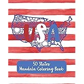 USA | 50 States Mandala Coloring Book: Unique Floral Mandala Patterns on All 50 States