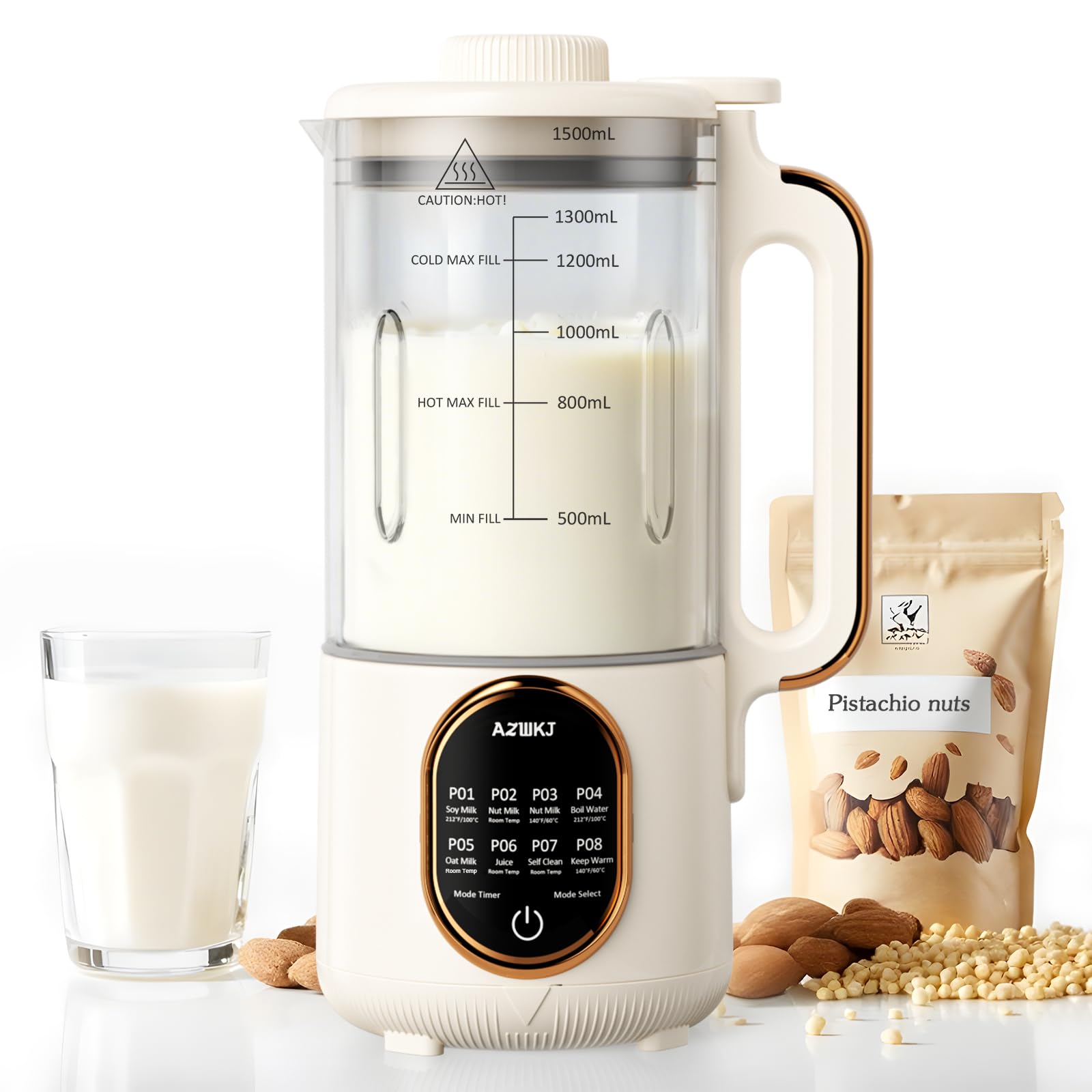 Photo 1 of ???????? 44oz Automatic Nut Milk Maker, 8 in 1 Homemade Soy Milk Maker,Almond Milk, Oat Milk, Coconut Milk