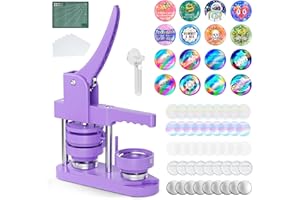 NANTFUN Button Maker Machine - 1.25'' Button Press Pin Badge Maker Machine with 100 Set Plastic Pinback Making Supplies, Removable Dies, 1 Circle Cutter, 1 Cutting Mat, 50 Photo Paper