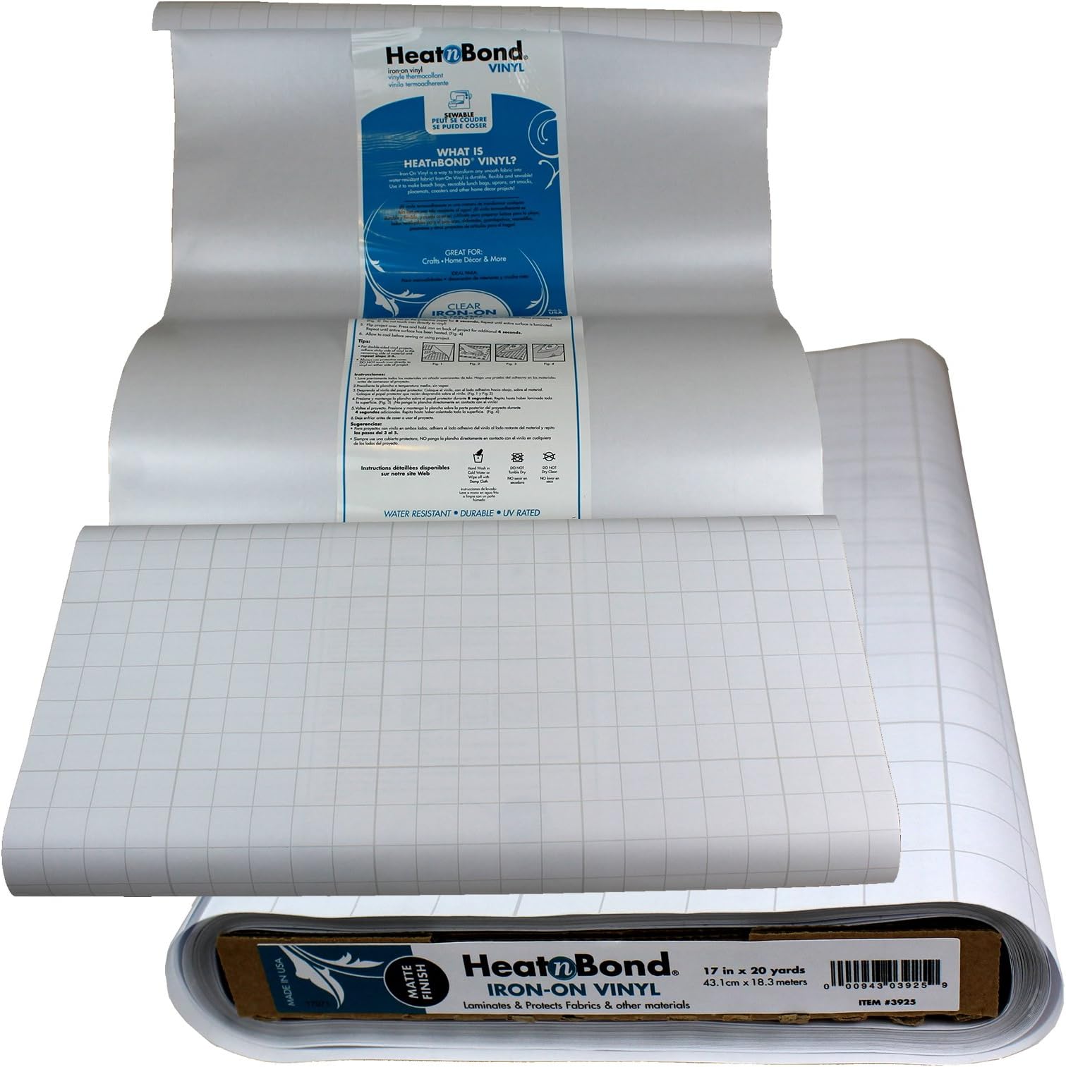 Heat n Bond by Therm O Web Iron on Vinyl, Matte Finish, 17" Wide, by the Yard